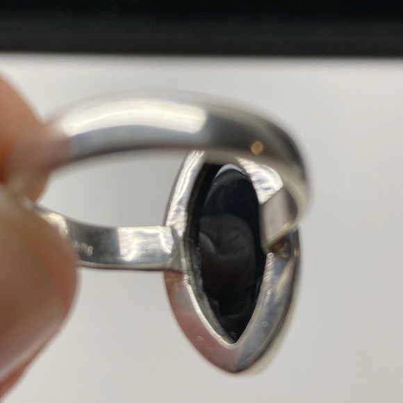 🆕 BLACK ONYX 🖤🖤🖤RING SIZE 8 IN SOLID STERLING SILVER 925 - Picture 4 of 4